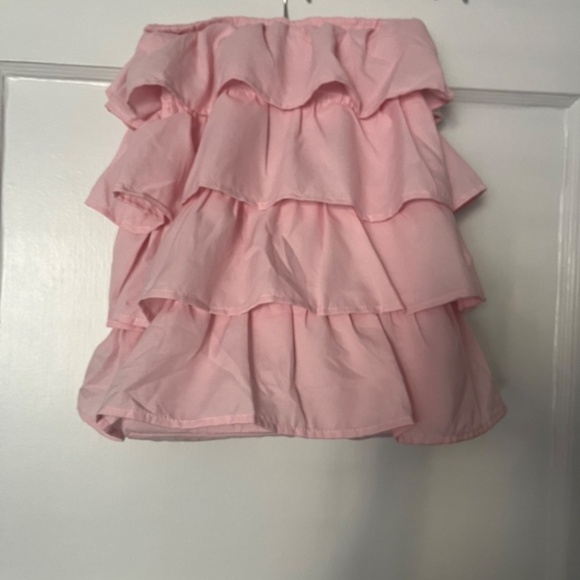 Levtex Baby pink Willow ruffled crib skirt diaper caddy - Picture 4 of 5